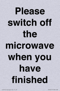 Please switch off the microwave when you have finished